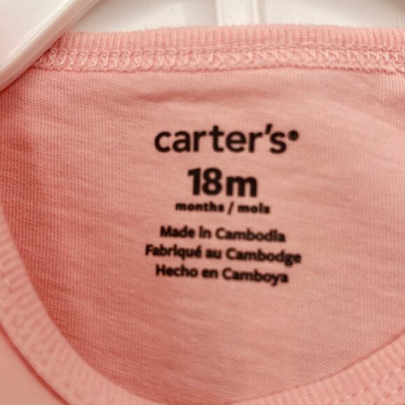 Carter’s Baby Girl 2-Piece Dinosaur Tee & Leggings Set Pink Black 18 Months - Picture 5 of 7